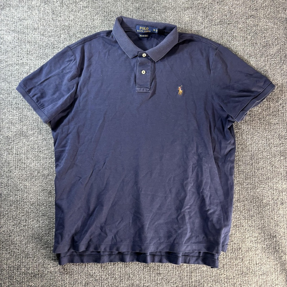 Polo Ralph Lauren Polo Shirt Mens XL Blue Pima Soft Touch Knit Short Sleeve